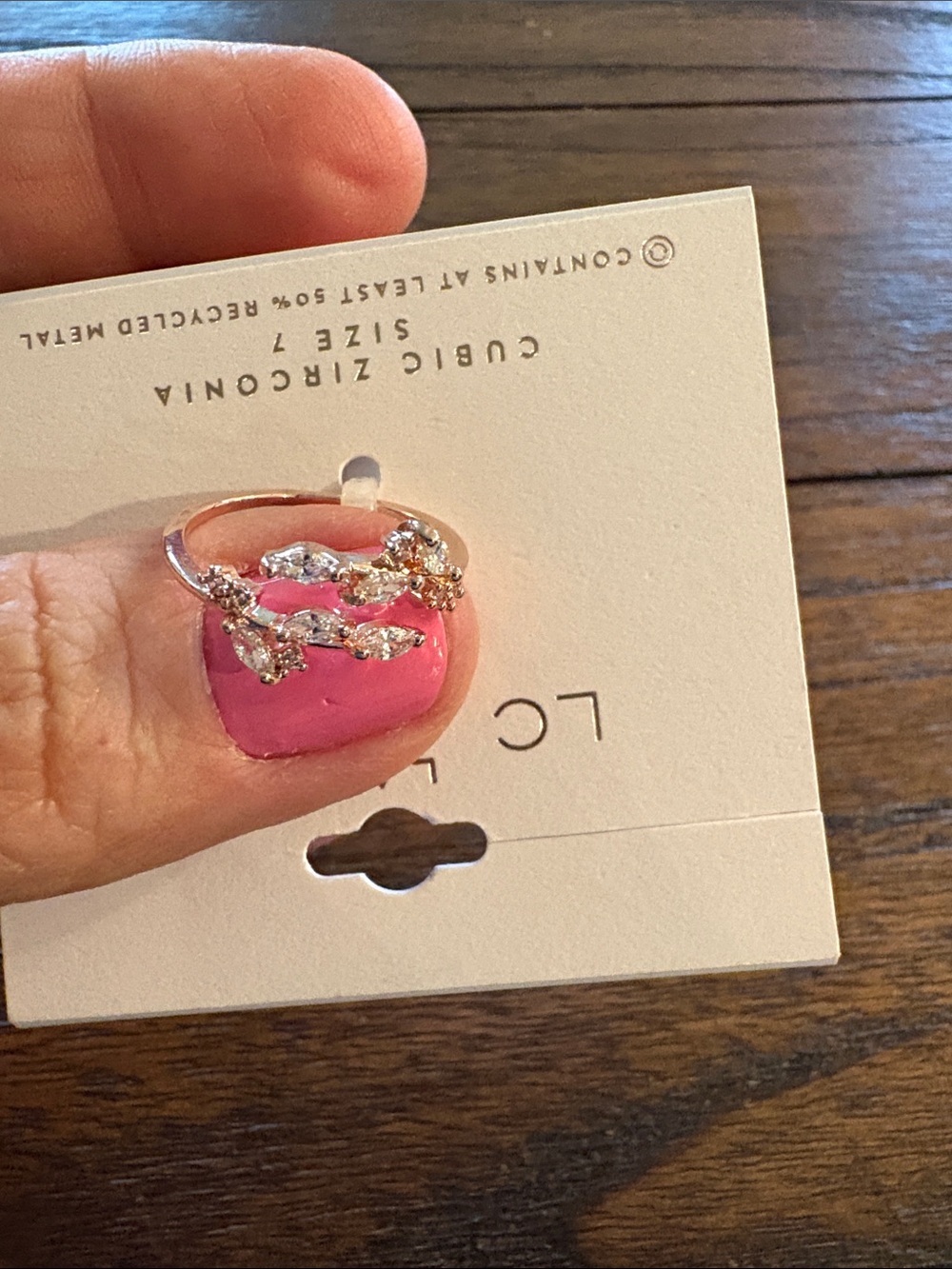 FREE in bundle NWT LC Lauren Conrad Rose Gold Leaf Crystal Open Ring